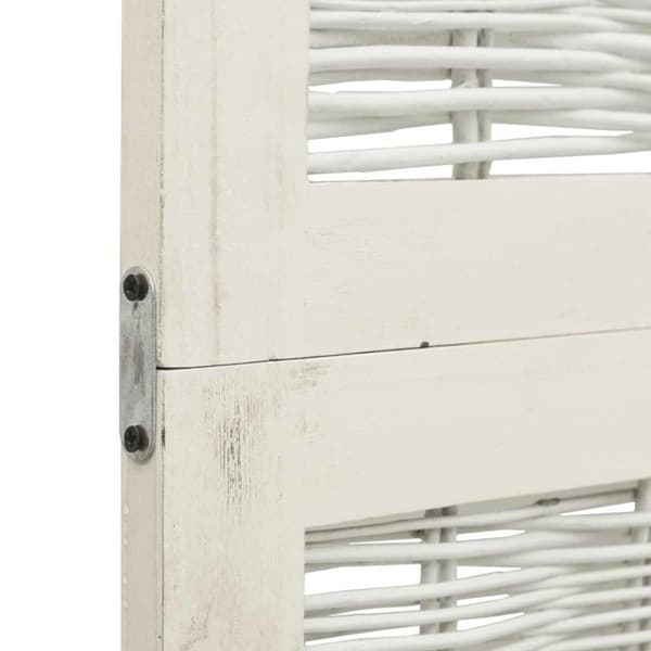 vidaXL Romdeler 4 paneler hvit heltre keisertre