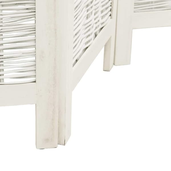 vidaXL Romdeler 4 paneler hvit heltre keisertre