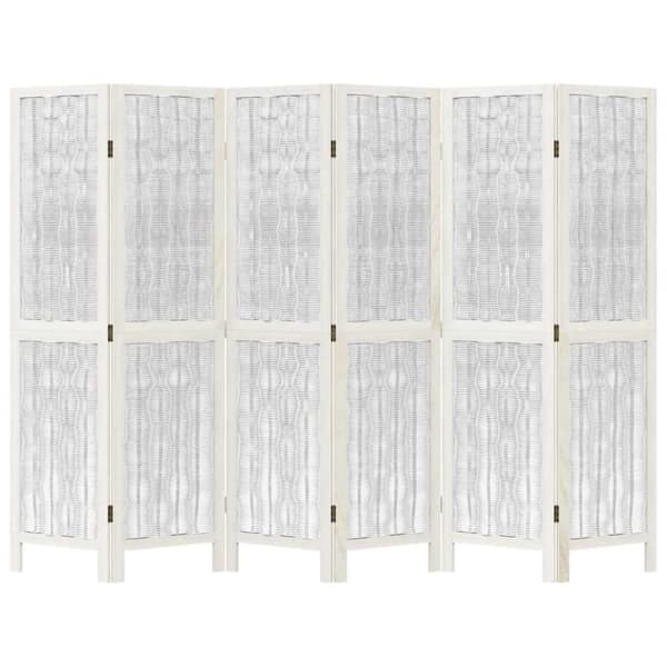 vidaXL Romdeler 6 paneler hvit heltre keisertre