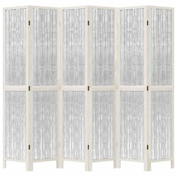 vidaXL Romdeler 6 paneler hvit heltre keisertre
