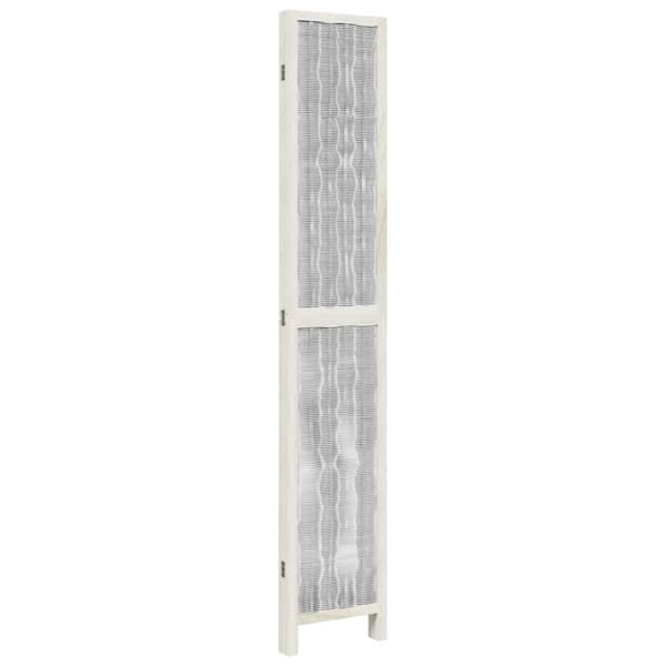 vidaXL Romdeler 4 paneler hvit heltre keisertre