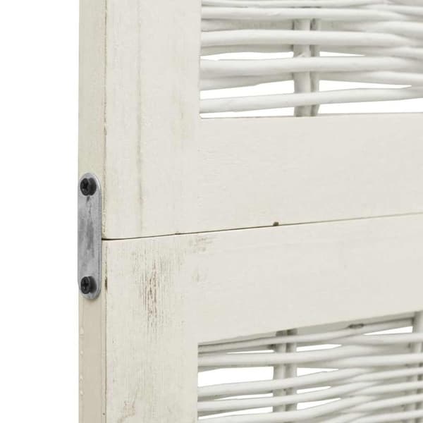 vidaXL Romdeler 4 paneler hvit heltre keisertre
