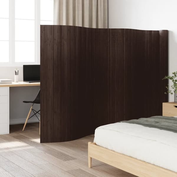 vidaXL Romdeler mørkebrun 165x800 cm bambus