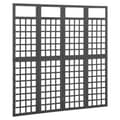 Miniatyrbillede 3 af 7: vidaXL 4-panels rumdeler/espalier 161x180 cm massivt grantræ sort -  Rumdelere