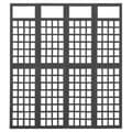 Miniatyrbillede 4 af 7: vidaXL 4-panels rumdeler/espalier 161x180 cm massivt grantræ sort -  Rumdelere