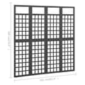 Miniatyrbillede 7 af 7: vidaXL 4-panels rumdeler/espalier 161x180 cm massivt grantræ sort -  Rumdelere