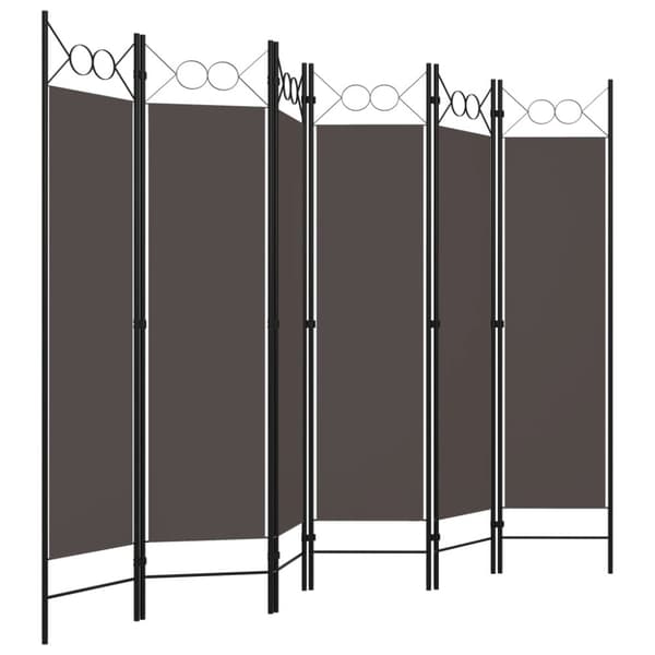 vidaXL 6-panels rumdeler 240 x 180 cm antracitgrå -  Rumdelere