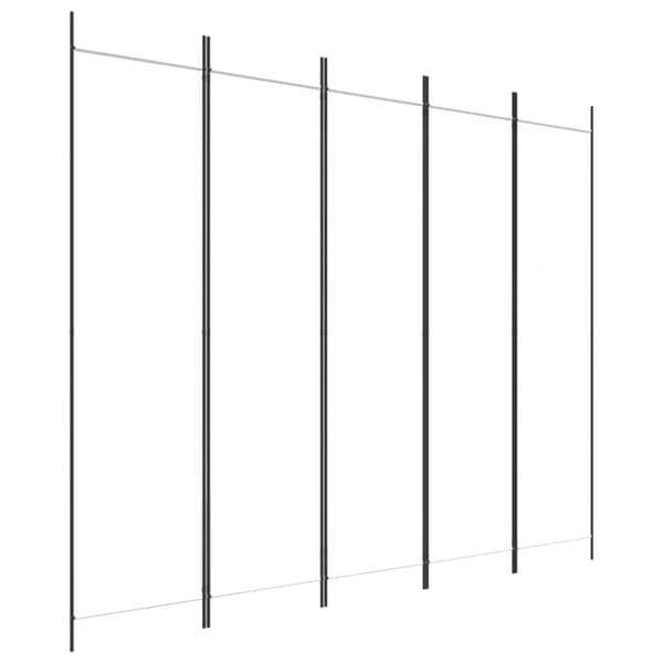 vidaXL 5-panels rumdeler 250x200 cm stof hvid - Rumdelere