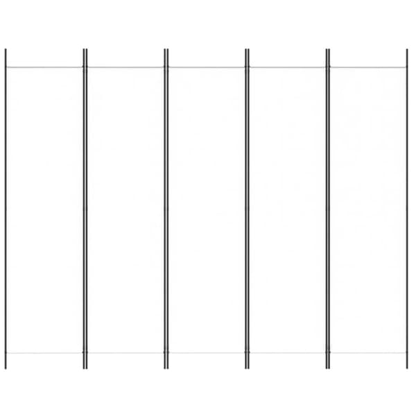 vidaXL 5-panels rumdeler 250x200 cm stof hvid - Rumdelere
