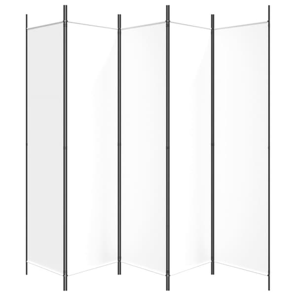 vidaXL 5-panels rumdeler 250x200 cm stof hvid - Rumdelere