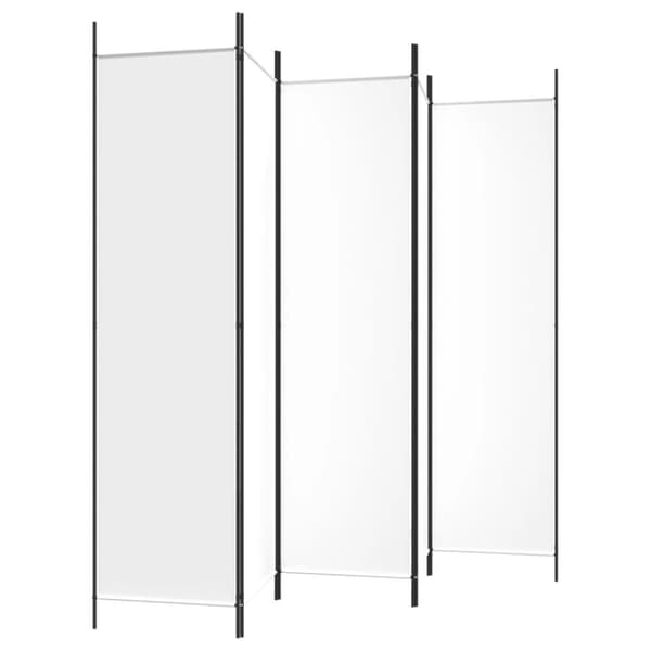 vidaXL 5-panels rumdeler 250x200 cm stof hvid - Rumdelere
