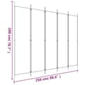 Miniatyrbillede 9 af 9: vidaXL 5-panels rumdeler 250x200 cm stof hvid -  Rumdelere