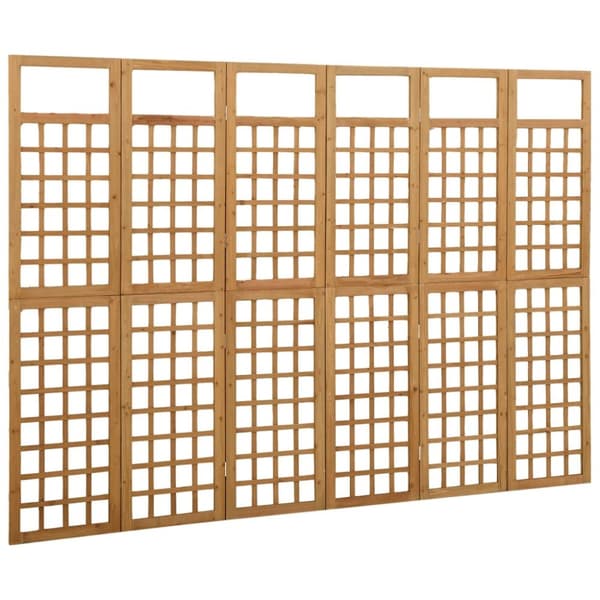 vidaXL 6-panels rumdeler/espalier 242,5x180 cm massivt grantræ - Rumdelere