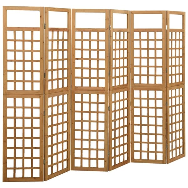 vidaXL 6-panels rumdeler/espalier 242,5x180 cm massivt grantræ - Rumdelere