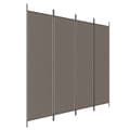 Miniatyrbild 3 av 9: vidaXL Rumsavdelare 4 paneler antracit 200x220 cm tyg -  Rumsavdelare