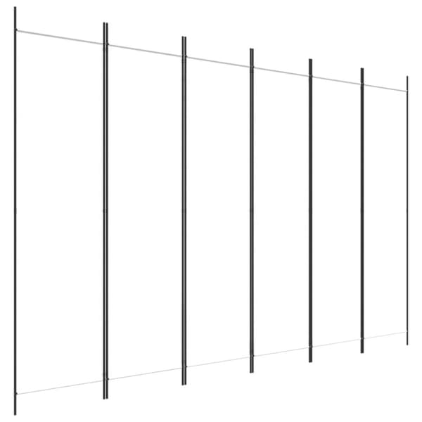 vidaXL 6-panels rumdeler 300x200 cm stof hvid -  Rumdelere