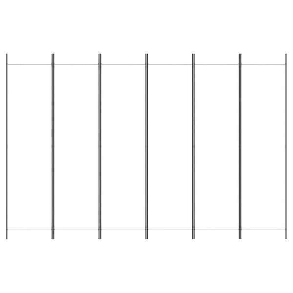 vidaXL 6-panels rumdeler 300x200 cm stof hvid -  Rumdelere