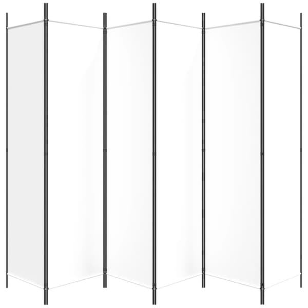 vidaXL 6-panels rumdeler 300x200 cm stof hvid -  Rumdelere