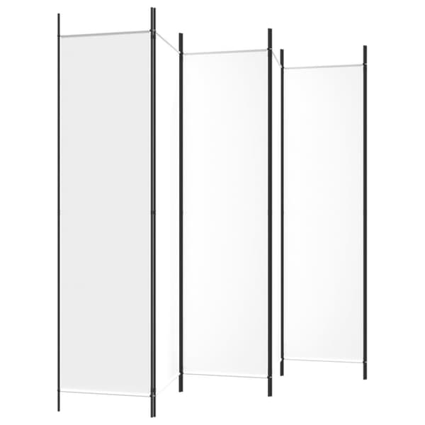 vidaXL 6-panels rumdeler 300x200 cm stof hvid -  Rumdelere