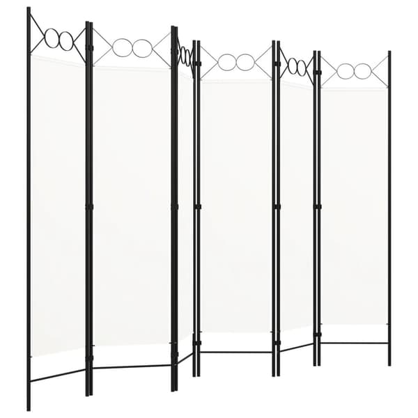 vidaXL 6-panels rumdeler 240 x 180 cm hvid -  Rumdelere
