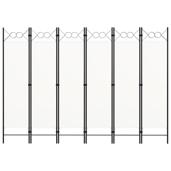 vidaXL 6-panels rumdeler 240 x 180 cm hvid -  Rumdelere