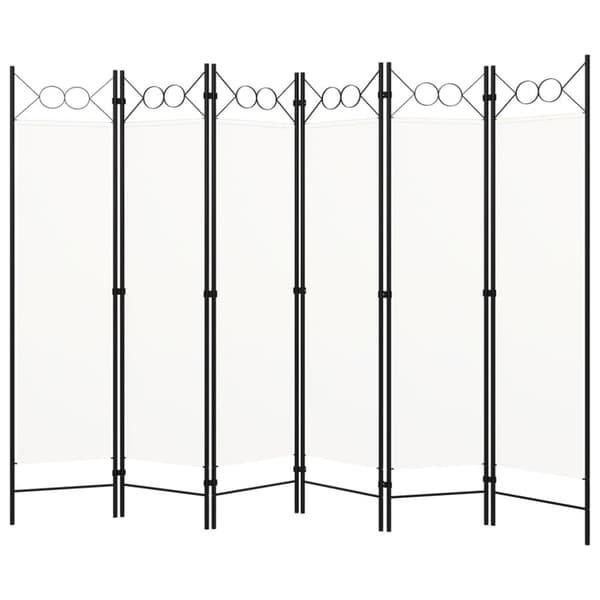 vidaXL 6-panels rumdeler 240 x 180 cm hvid -  Rumdelere