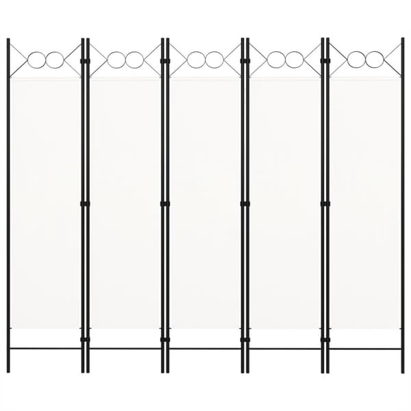 vidaXL 5-panels rumdeler 200 x 180 cm hvid -  Rumdelere