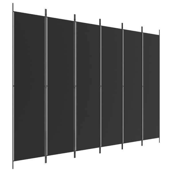 vidaXL 6-panels rumdeler 300x220 cm stof sort -  Rumdelere