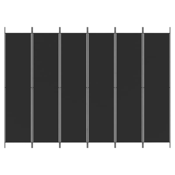 vidaXL 6-panels rumdeler 300x220 cm stof sort -  Rumdelere