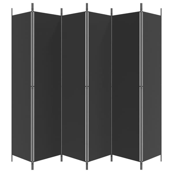 vidaXL 6-panels rumdeler 300x220 cm stof sort -  Rumdelere