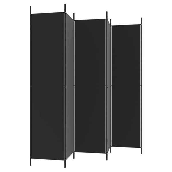 vidaXL 6-panels rumdeler 300x220 cm stof sort -  Rumdelere