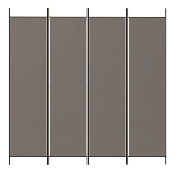 vidaXL 4-panels rumdeler 200x200 cm stof antracitgrå -  Rumdelere