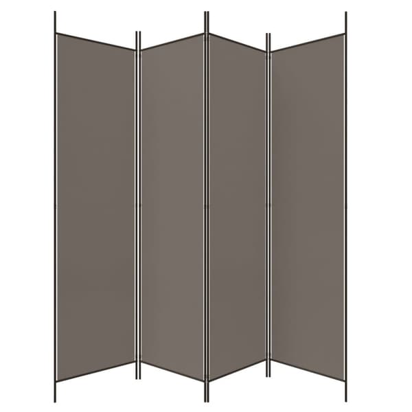 vidaXL 4-panels rumdeler 200x200 cm stof antracitgrå -  Rumdelere