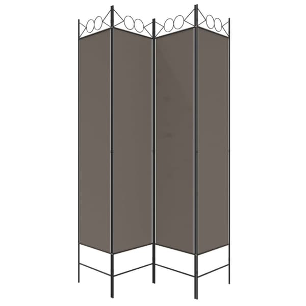 vidaXL 4-panels rumdeler 160x200 cm stof antracitgrå -  Rumdelere