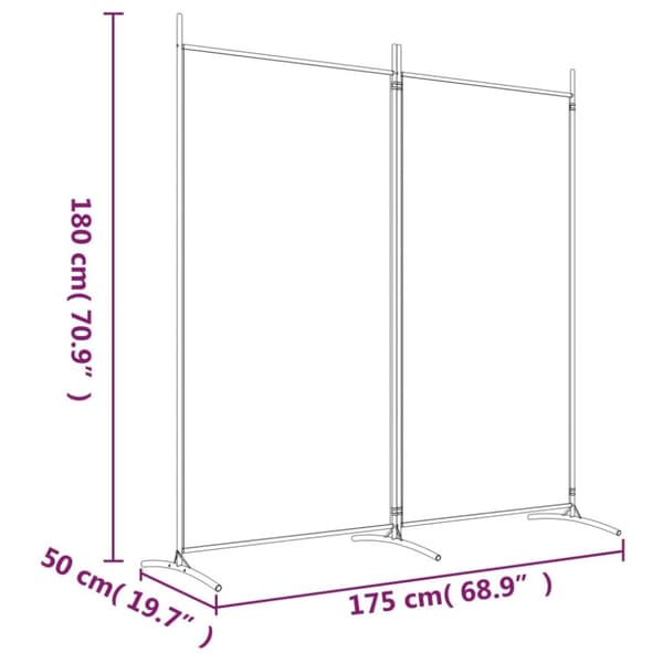 vidaXL 2-panels rumdeler 175x180 cm stof antracitgrå - Rumdelere