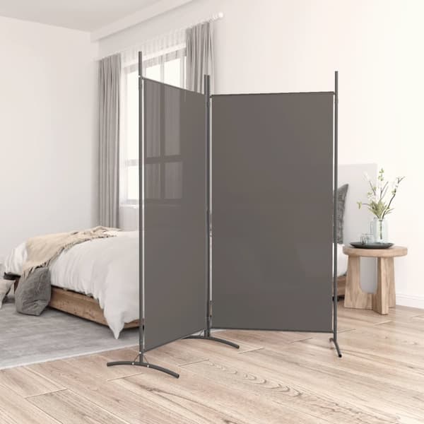 vidaXL 2-panels rumdeler 175x180 cm stof antracitgrå - Rumdelere