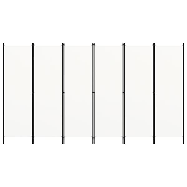 vidaXL 6-panels rumdeler 300 x 180 cm hvid - Rumdelere