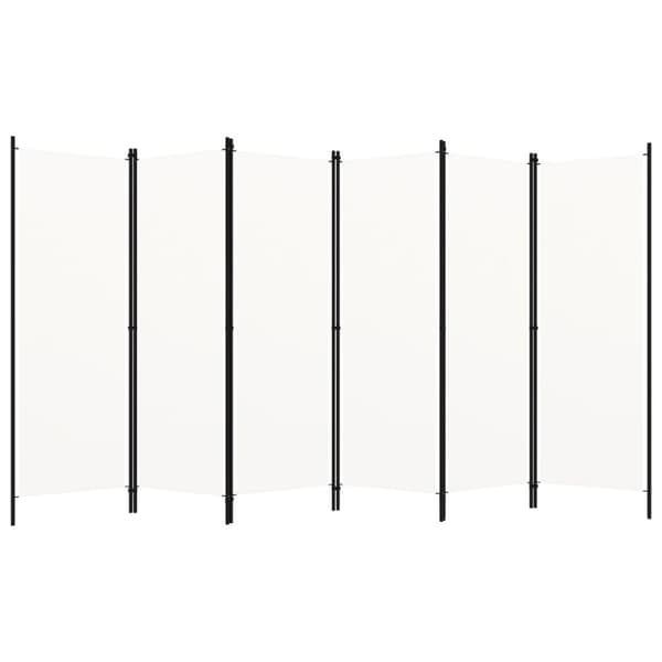 vidaXL 6-panels rumdeler 300 x 180 cm hvid - Rumdelere