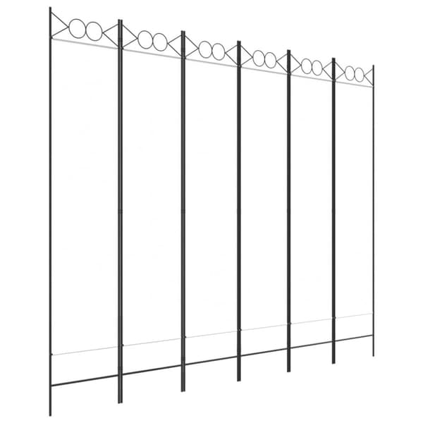 vidaXL 6-panels rumdeler 240x200 cm stof hvid - Rumdelere