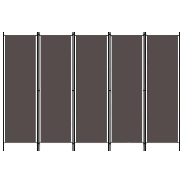 vidaXL 5-panels rumdeler 250 x 180 cm antracitgrå -  Rumdelere