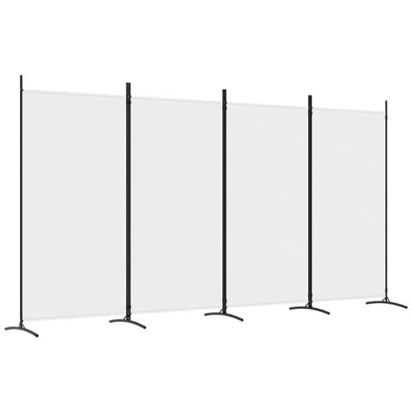 vidaXL 4-panels rumdeler 346x180 cm stof hvid -  Rumdelere
