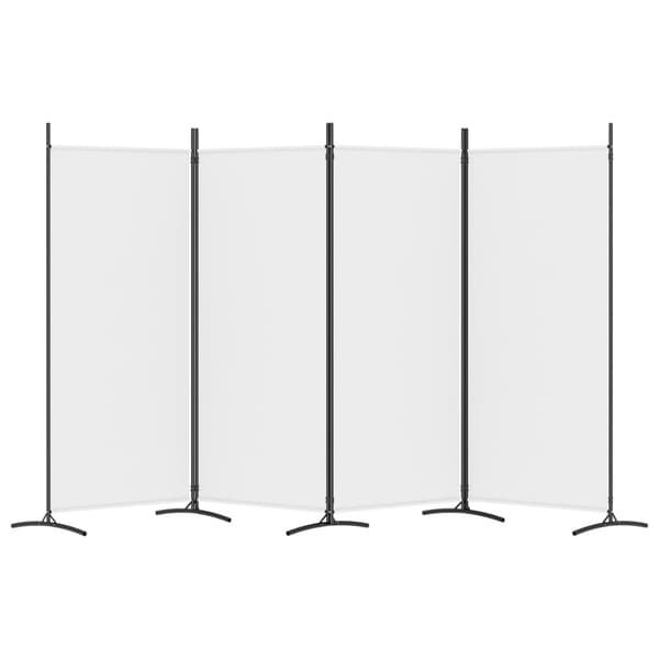 vidaXL 4-panels rumdeler 346x180 cm stof hvid -  Rumdelere