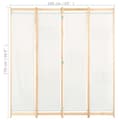 Miniatyrbillede 9 af 9: vidaXL 4-panels rumdeler 160 x 170 x 4 cm stof cremefarvet -  Rumdelere