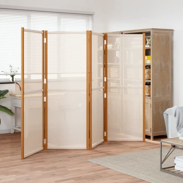 vidaXL 4-panels rumdeler 280x180 cm cremefarvet -  Rumdelere