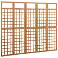 Miniatyrbillede 4 af 7: vidaXL 5-panels rumdeler/espalier 201,5x180 cm massivt grantræ -  Rumdelere