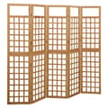 Miniatyrbillede 1 af 7: vidaXL 5-panels rumdeler/espalier 201,5x180 cm massivt grantræ -  Rumdelere