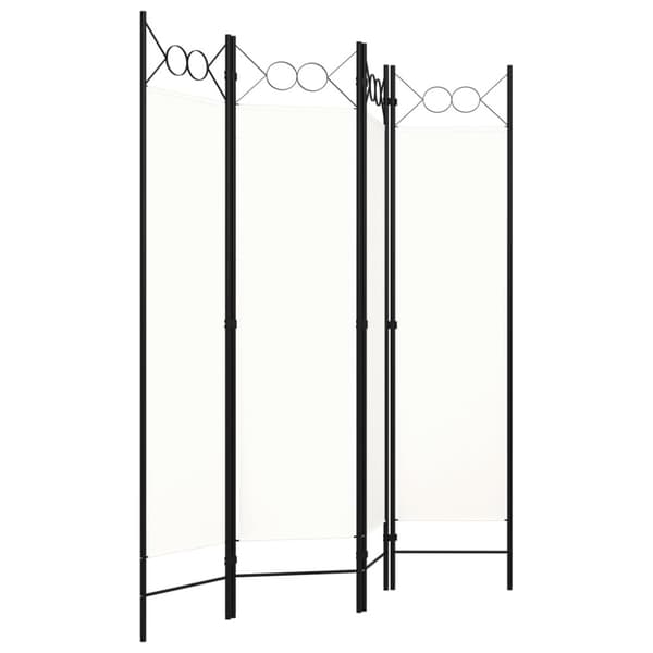 vidaXL 4-panels rumdeler 160x180 cm cremehvid -  Rumdelere
