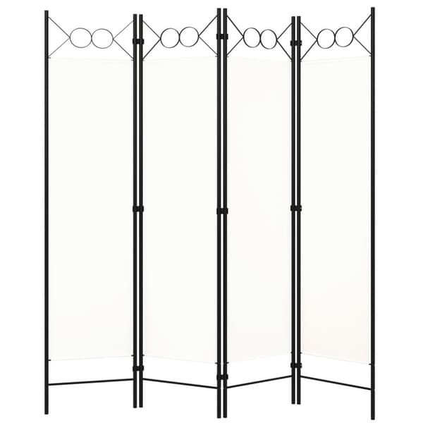 vidaXL 4-panels rumdeler 160x180 cm cremehvid -  Rumdelere