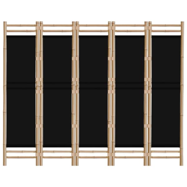 vidaXL 5-panels rumdeler 200 cm foldbar bambus og kanvas -  Rumdelere