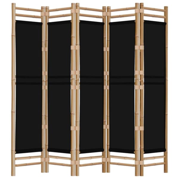 vidaXL 5-panels rumdeler 200 cm foldbar bambus og kanvas -  Rumdelere